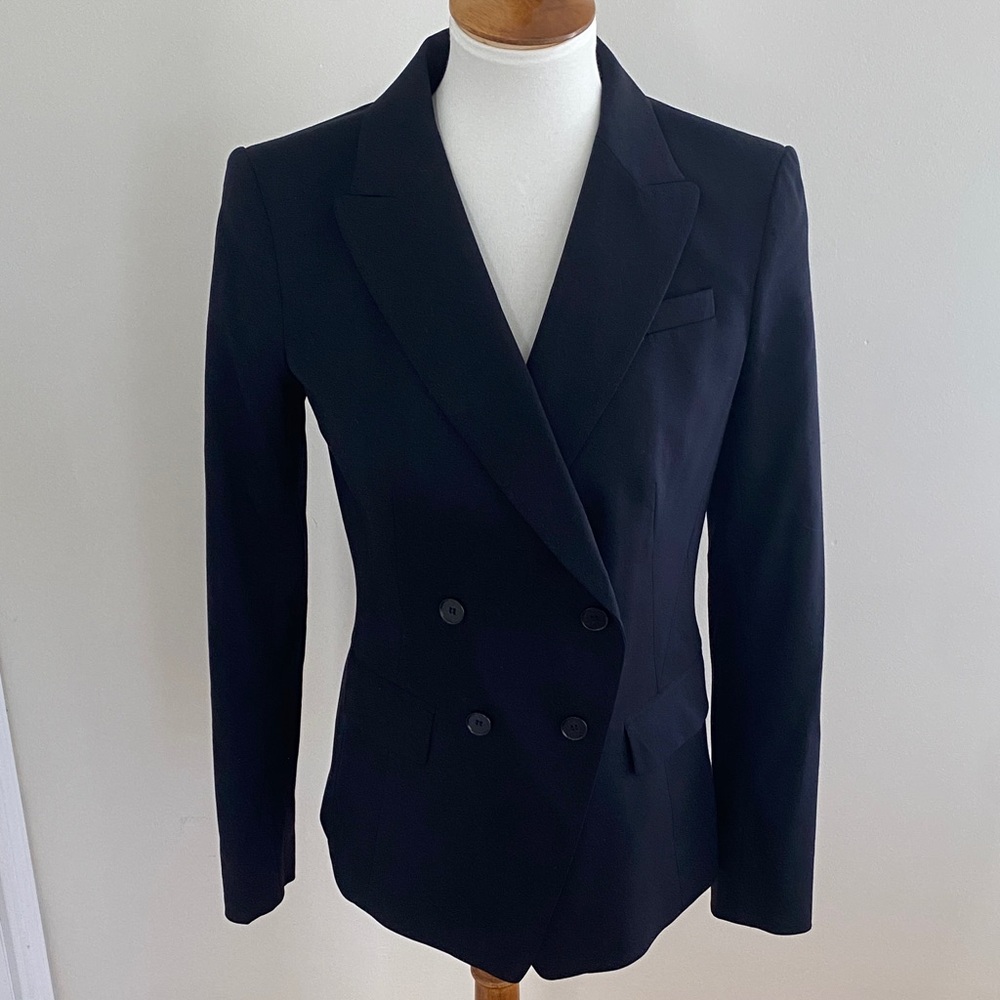 Ann Taylor Navy Double-Breasted Blazer